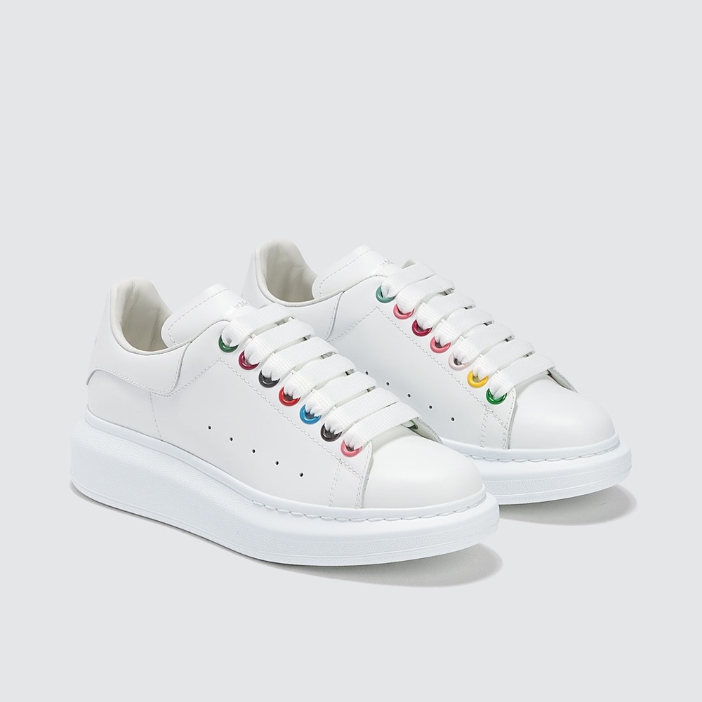 Rainbow Lace Alexander McQueen oversized Sneaker White Sneakers